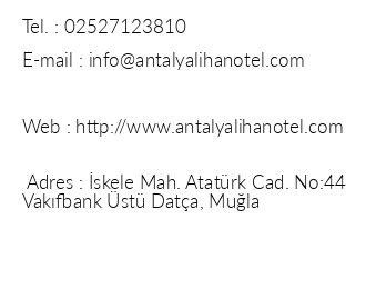 Antalyal Han Otel iletiim bilgileri